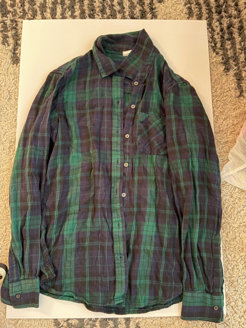 GAP Green Plaid Casual Button-Down Shirt